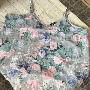 Torrid Floral Camisole in Gray and Pink